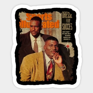 Stacey Augmon and Larry Johnson - Dressed For Succes, 1990 Sticker